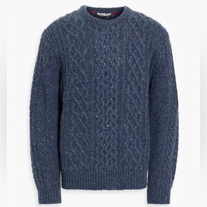 Alex Mill Men's Fisherman Donegal Cableknit Merino Woolblend Sweater - Navy, M